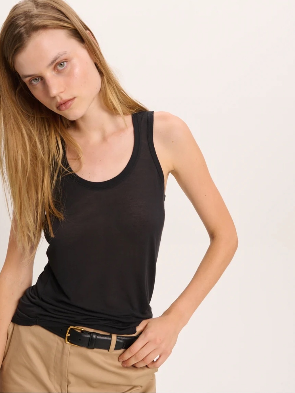 ATM Black Modal Sweetheart Tank